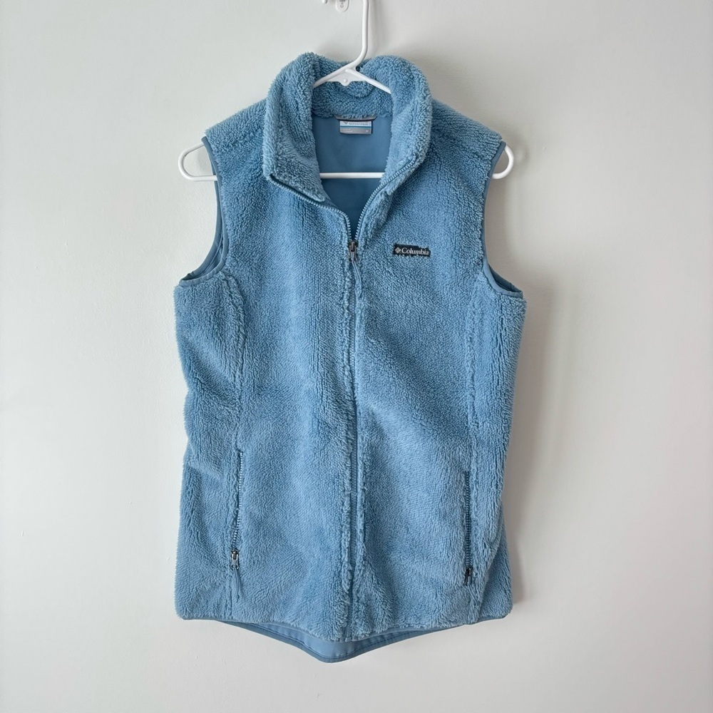 Columbia Painted Sky EXS Fleece Vest Blue Full Zip Outdoor Warm Activewear